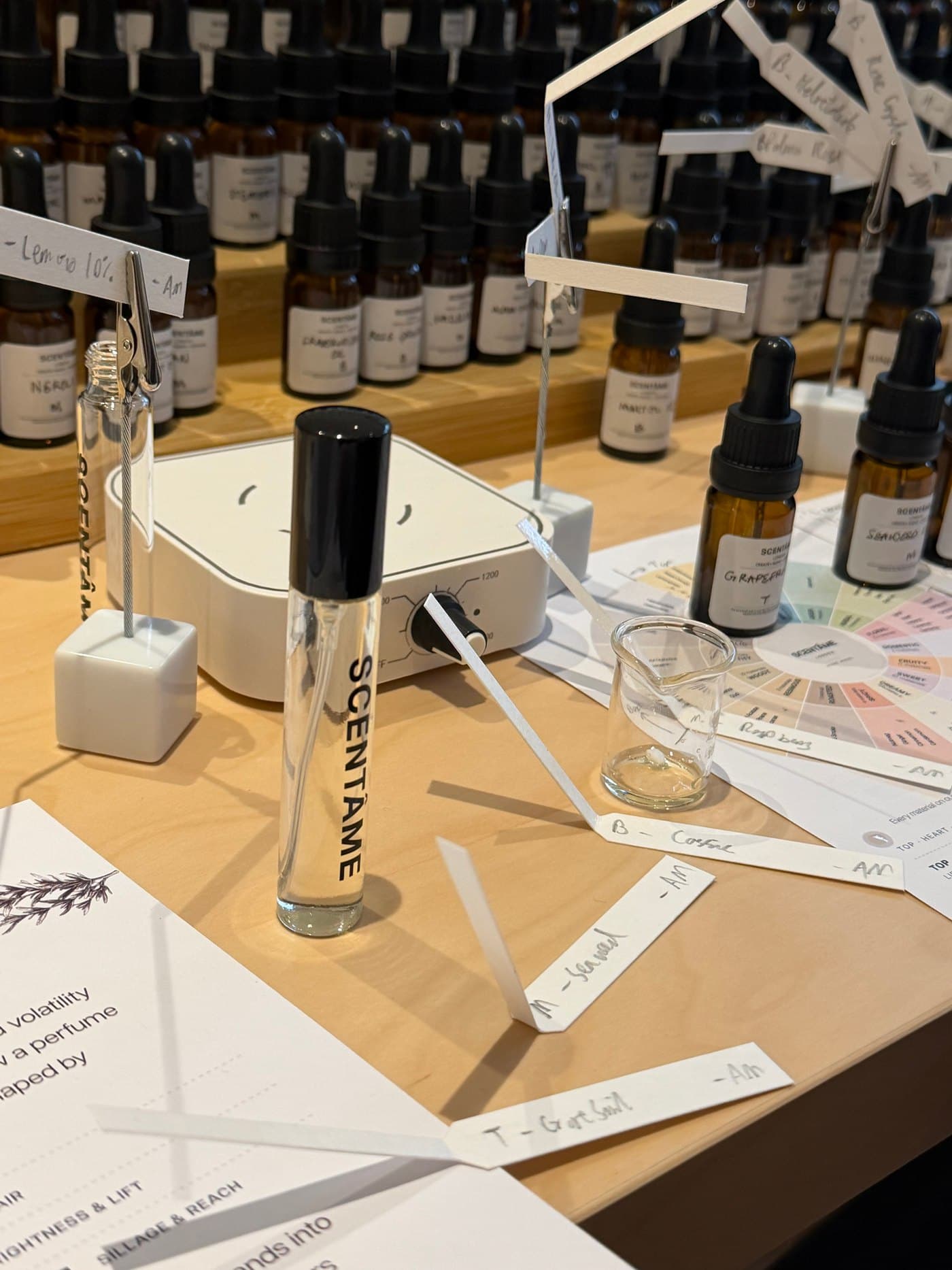 A workshop at the Scentâme perfume atelier in London
