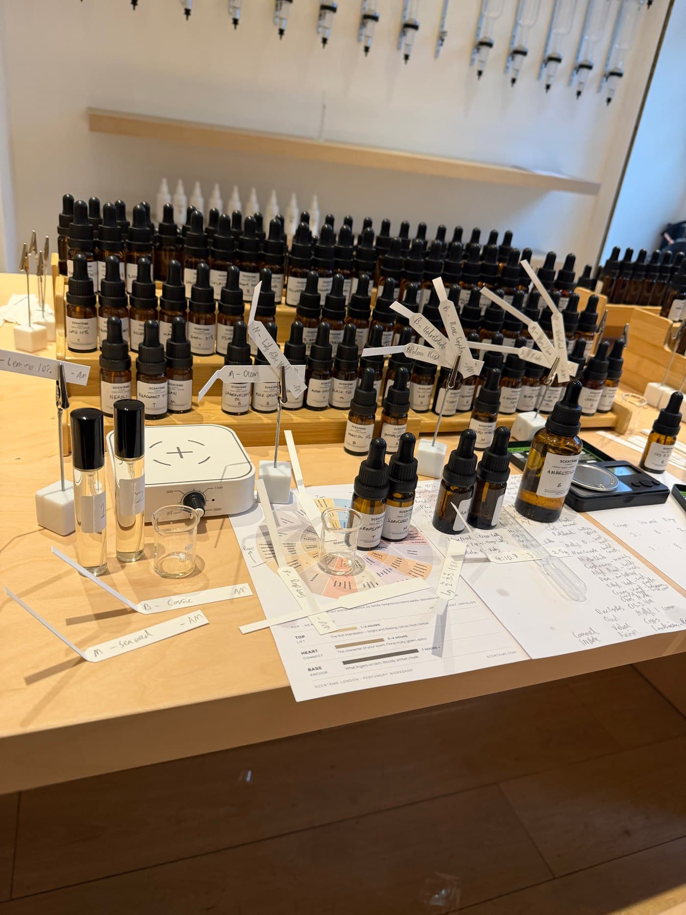 A workshop at the Scentâme perfume atelier in London
