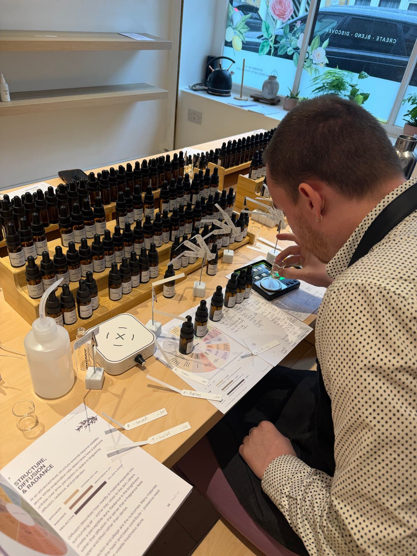 A workshop at the Scentâme perfume atelier in London