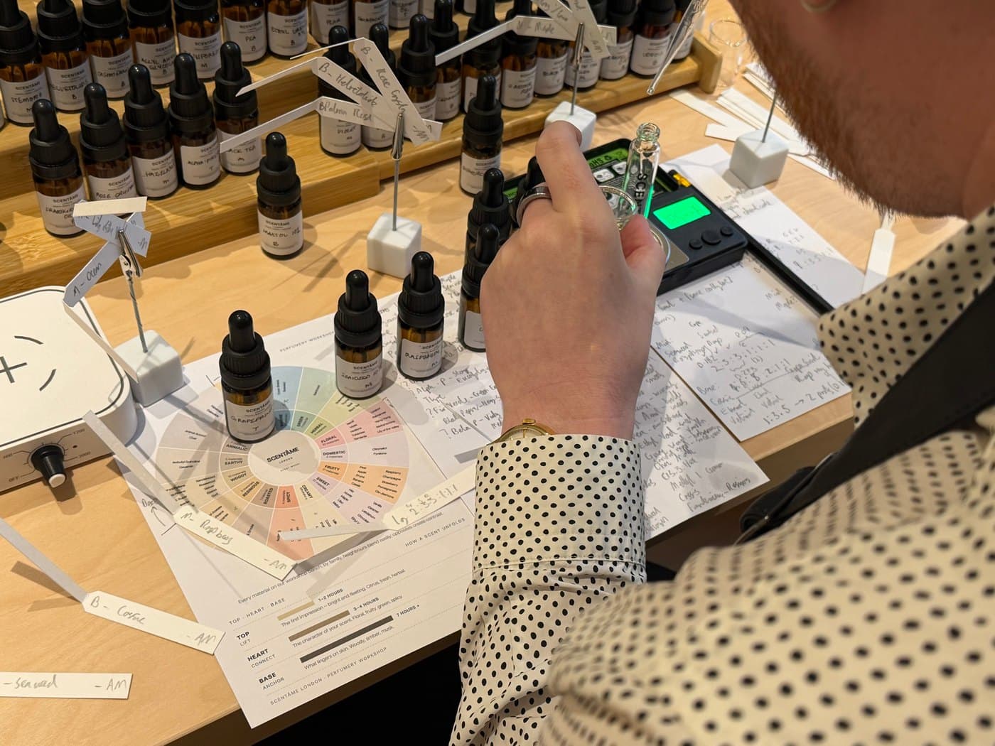 A workshop at the Scentâme perfume atelier in London