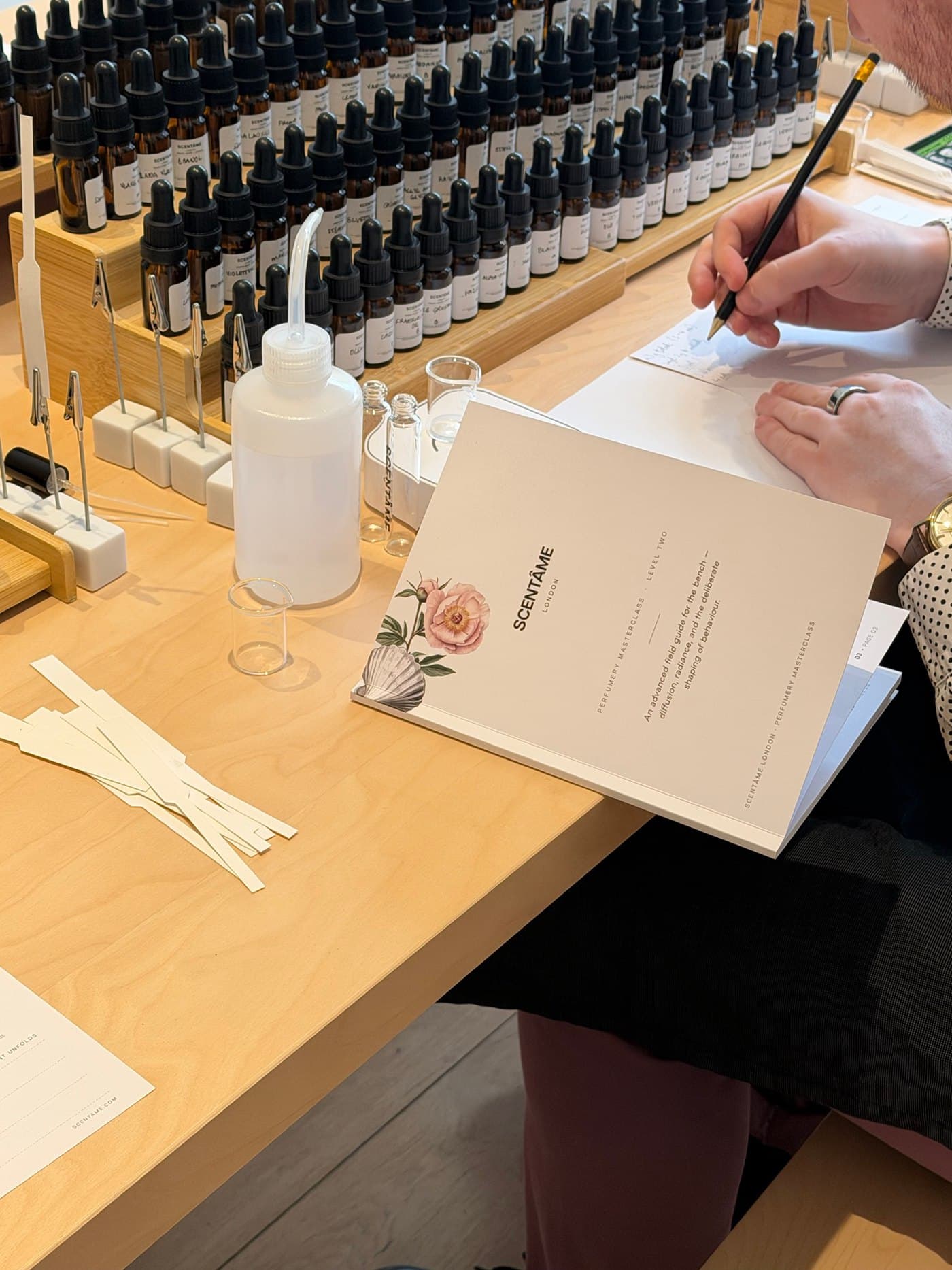 A workshop at the Scentâme perfume atelier in London